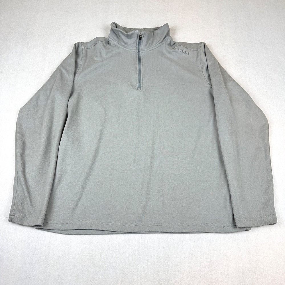 Spyder Mens Gray Quarter Zip Pullover Mock Neck Long Sleeve Activewear Size M